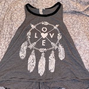 Black and white striped tank top